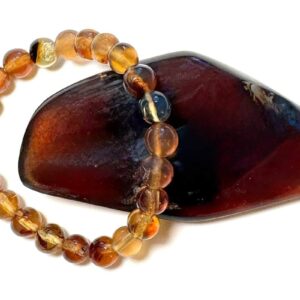 Armband mit Kraftstein-Perlen aus Sumatra-Bernstein