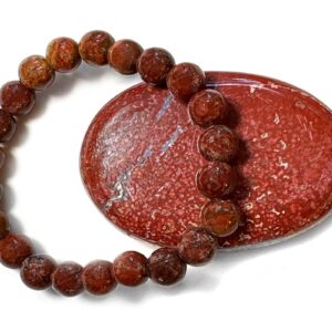 Armband mit Kraftstein-Perlen aus rotem Ozeanjaspis