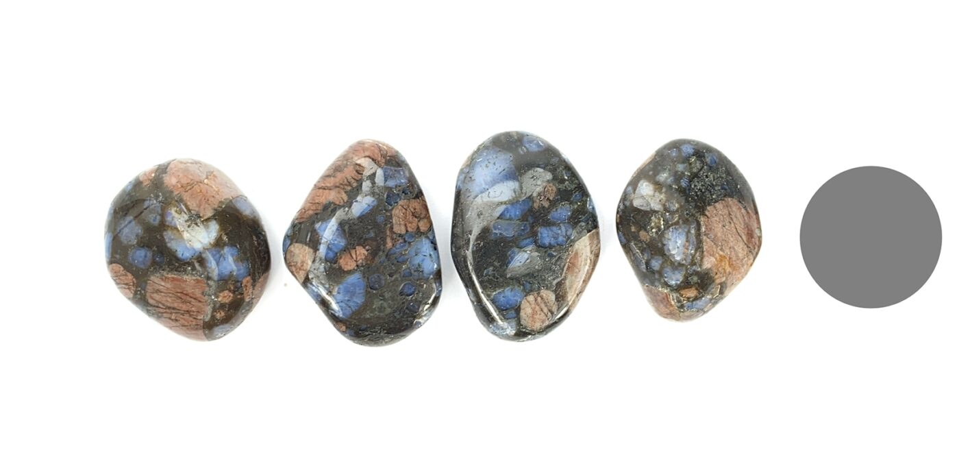 Kraftstein Blauer Rhyolit - Trommelstein Glücksstein Handstein Handschmeichler