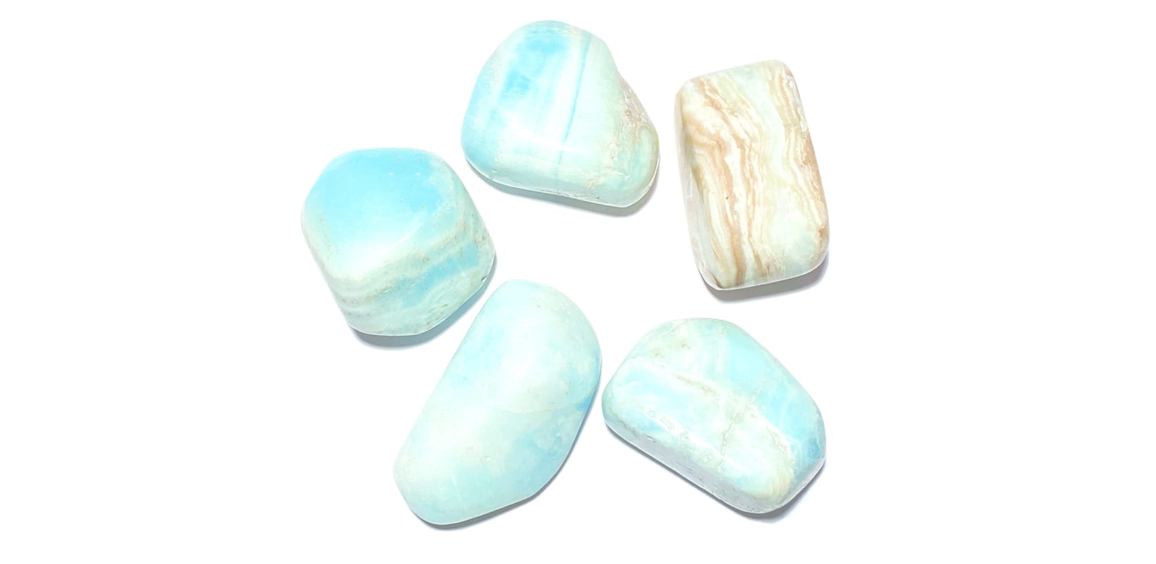 Kraftstein Caribbean Calcite - Trommelstein Glücksstein Handstein Handschmeichler