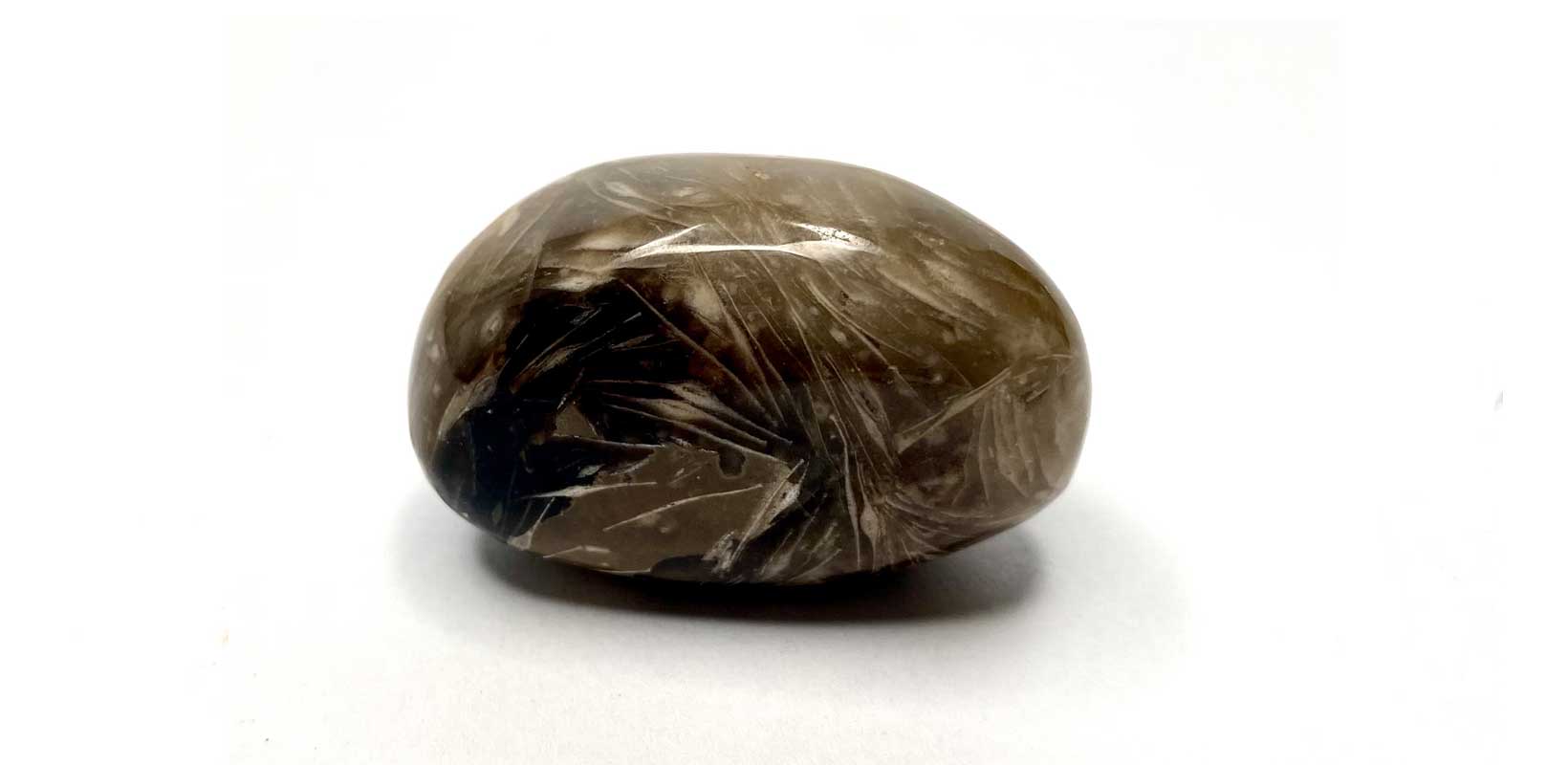 Kraftstein Feder-Achat - Trommelstein Glücksstein Handstein Handschmeichler