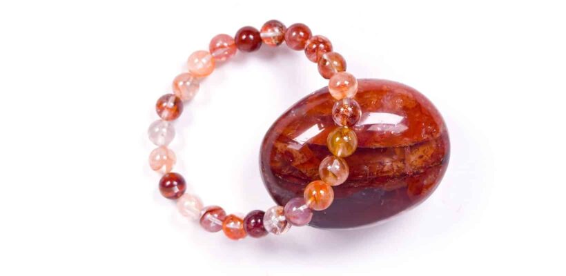Kraftstein-Armband – Hämatit-Quarz (roter Eisenkiesel)