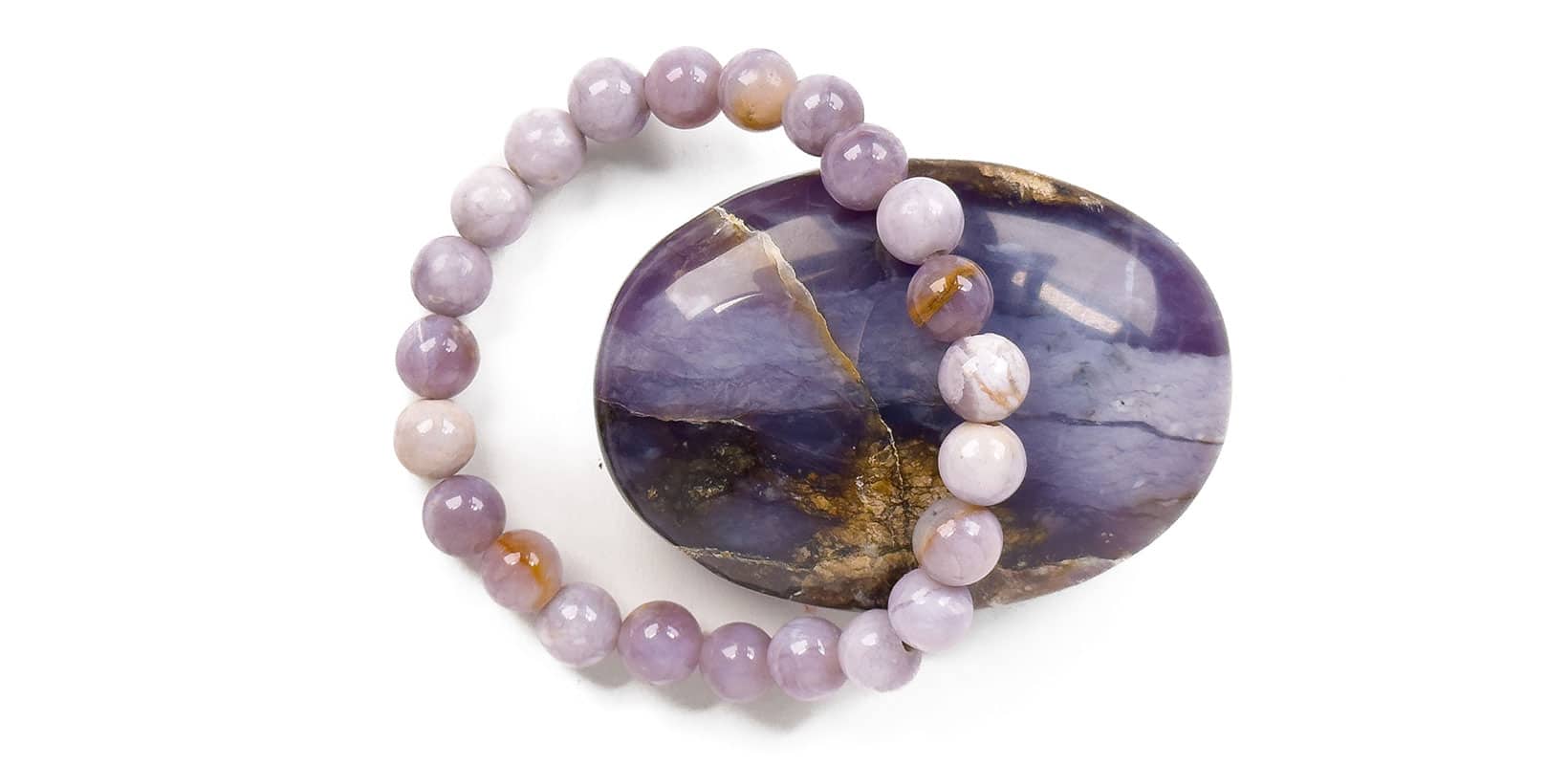 Kraftstein-Armband Lavendel-Chalcedon
