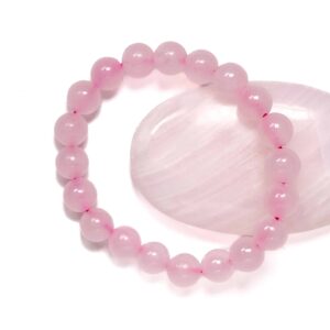 Armband mit Kraftstein-Perlen aus Rosafarbenem Calcit