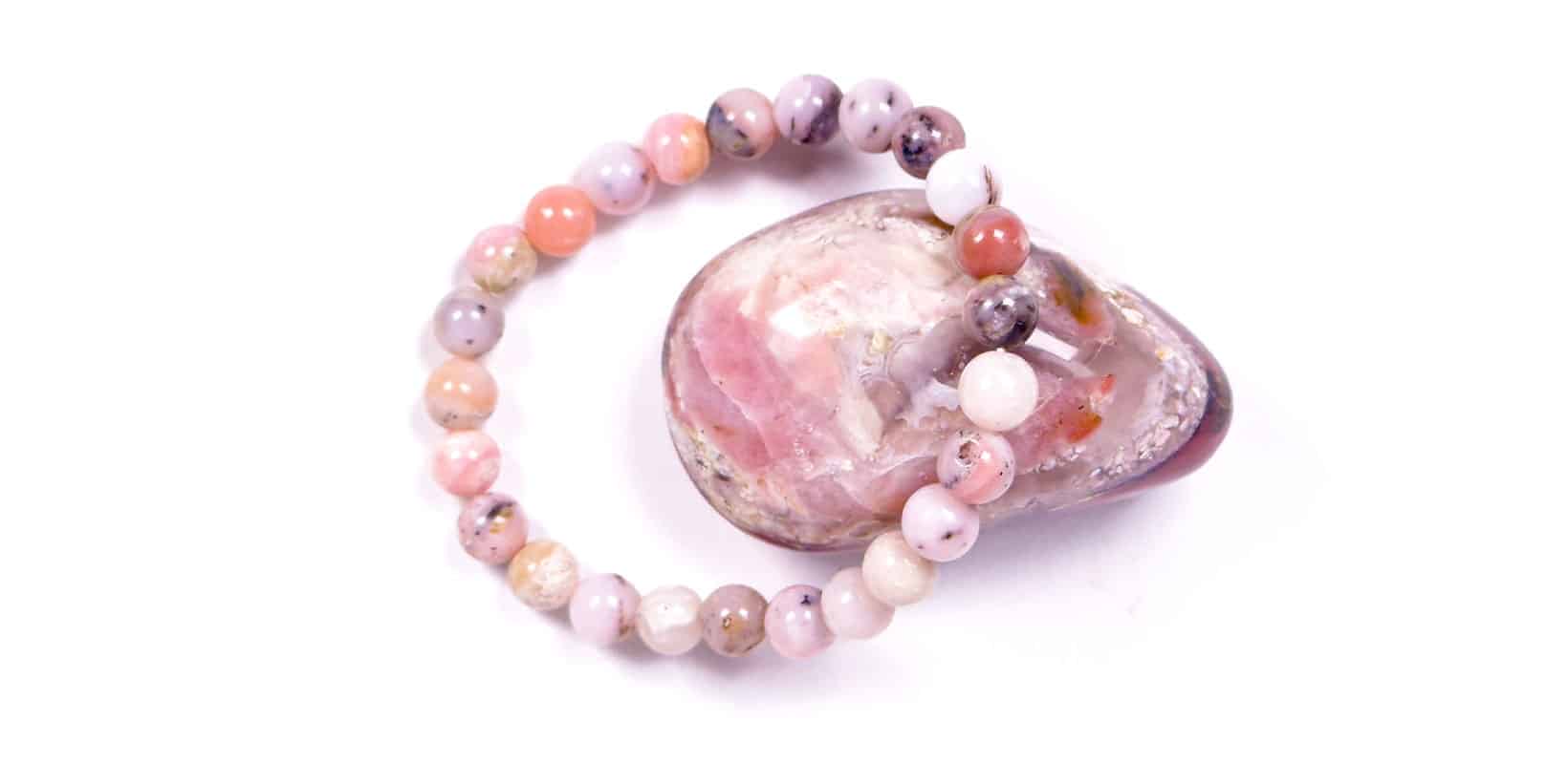 Kraftstein-Armband – Rosafarbener Andenopal – Wachstum, Authentizität, Empathie