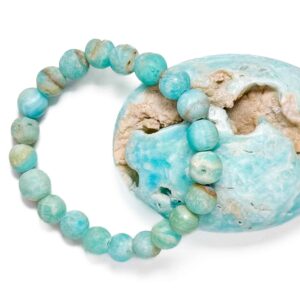 Armband mit Kraftstein-Perlen aus Blauem Aragonit
