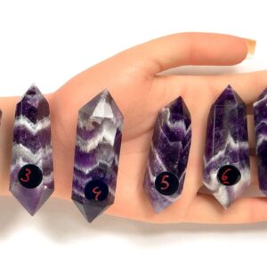 Kraftstein-Spitze Chevron-Amethyst Doppelender