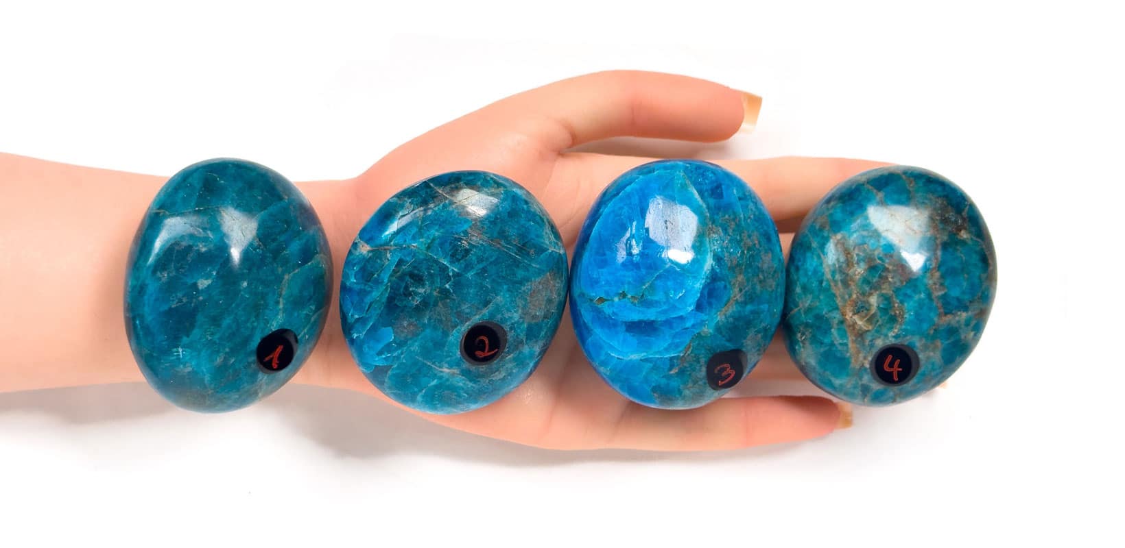 Kraftstein-Handschmeichler - blauer Apatit