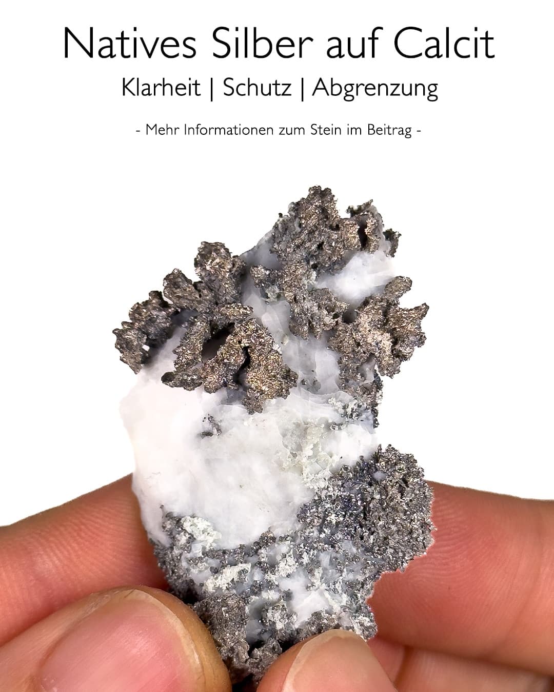 Natives Silber auf Calcit Wirkung
