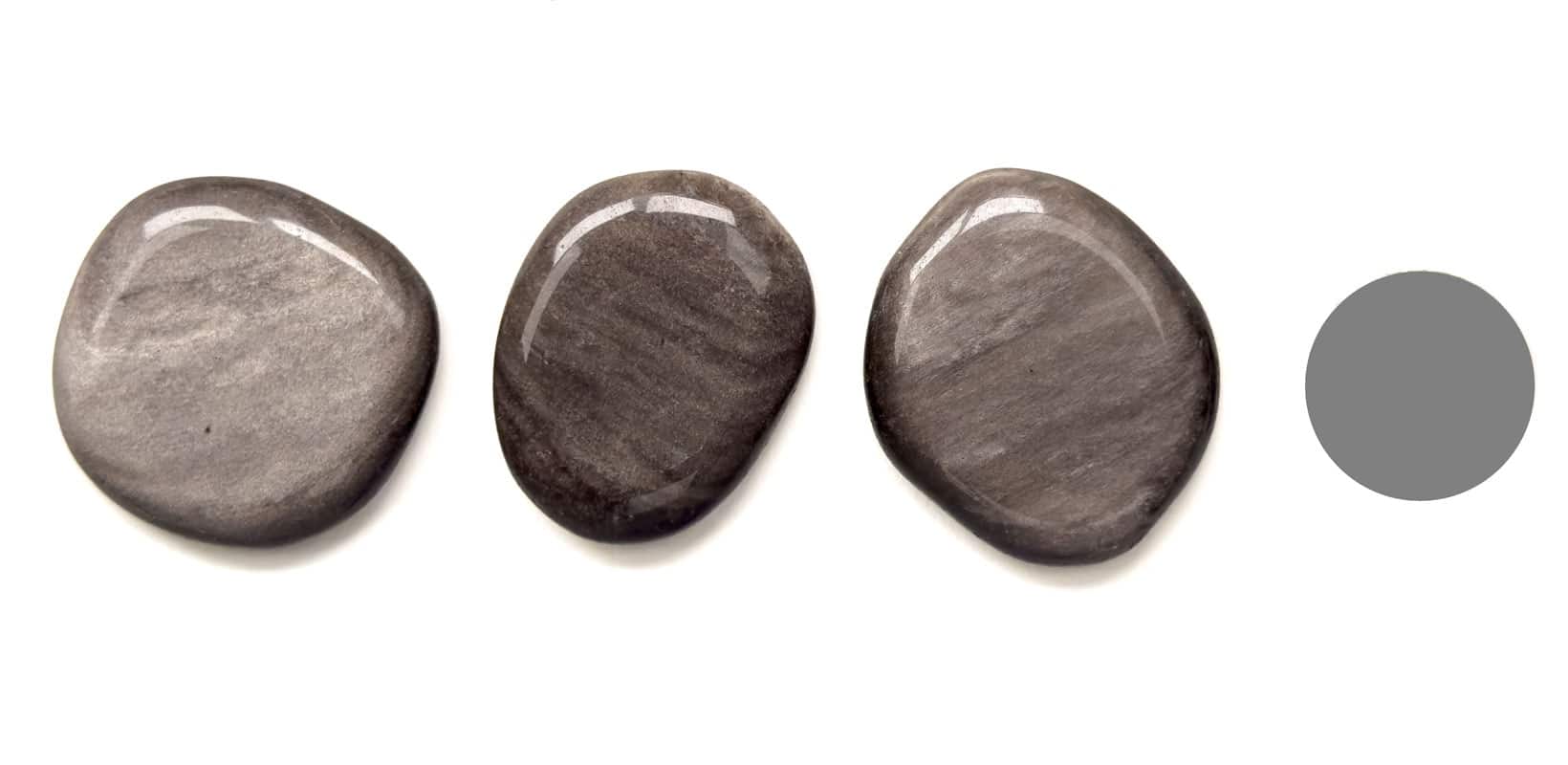 Kraftstein Silberobsidian Scheibenstein