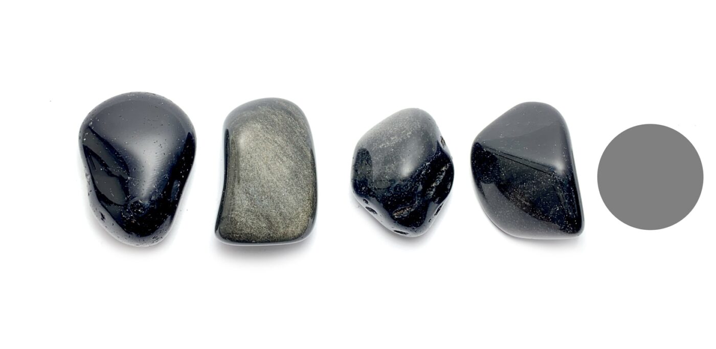 Kraftstein Silberobsidian - Trommelstein Glücksstein Handstein Handschmeichler