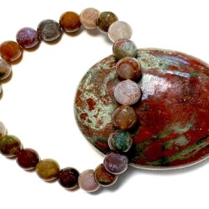 Armband mit Kraftstein-Perlen aus Sumatra-Moosachat